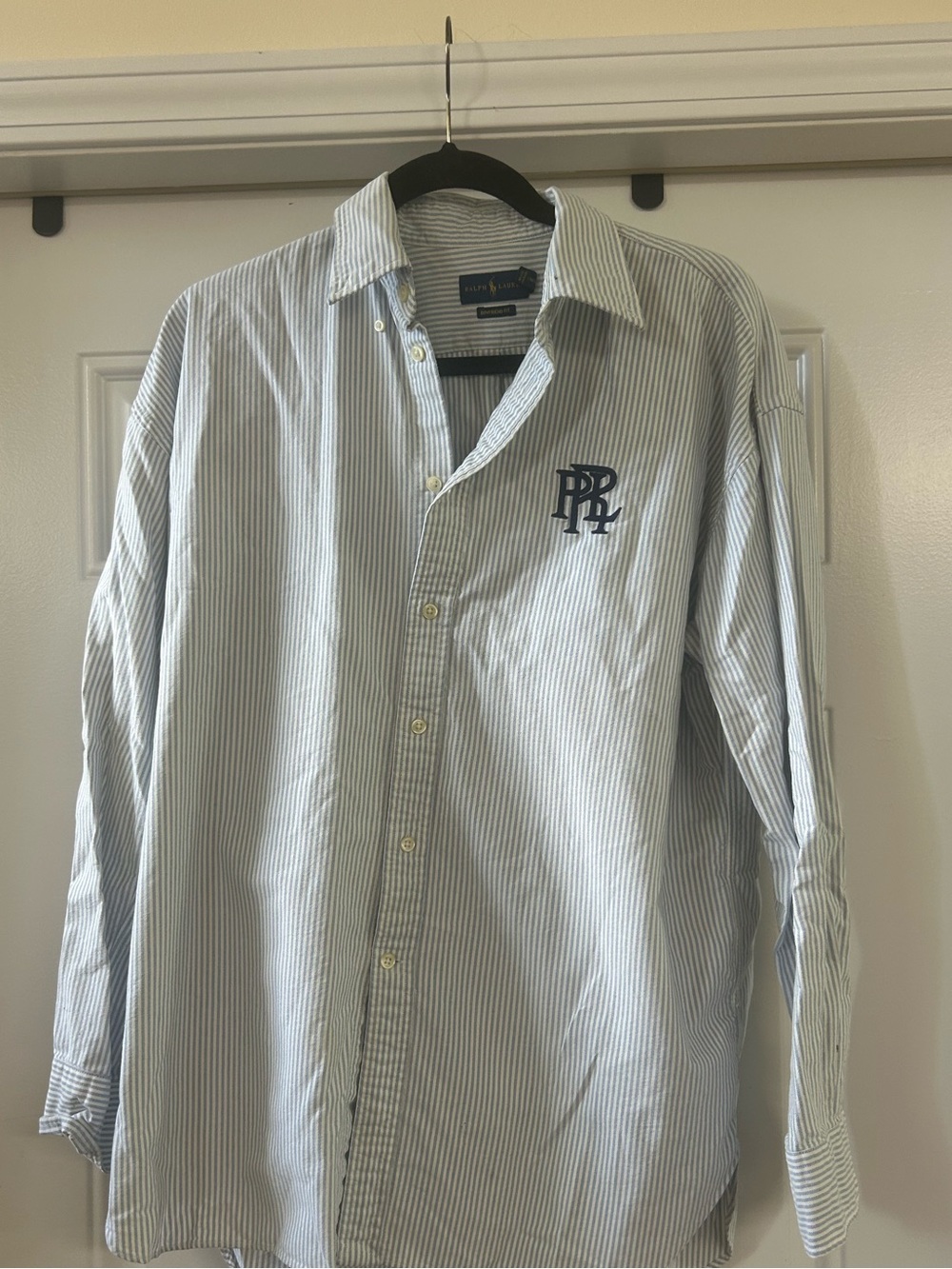 Polo by Ralph Lauren Light Blue and White Striped Button-Down Shirt